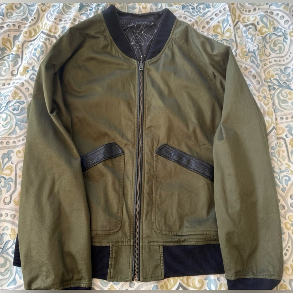 Daniel Heghter Reversible Olive Green Bomber Jacket